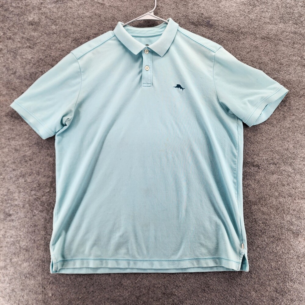 Tommy Bahama Polo Shirt Mens Large Blue Short Sleeve